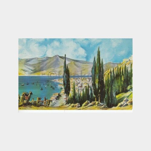 İzmir Eski Dönemler Çizim Kartpostal
