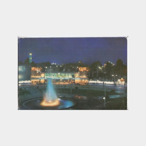 1970 İzmir Fuarı Dokuz Eylül Kapısı Gece Görünüşü Kartpostal