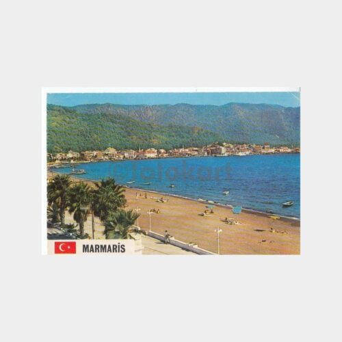 1975 Marmaris Sahili Görünüş Kartpostal