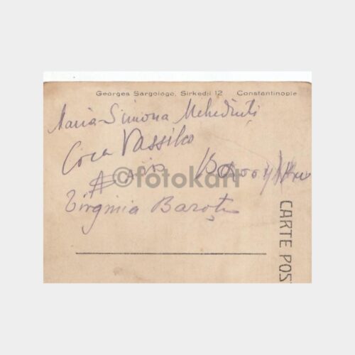 1920 Anadolu Dört Yabancı Misyoner (?) Sargologo Kartı Fotoğraf - Görsel 2