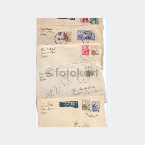 1955 Yılı 22 Adet Posta Damgalı Zarf (Mersin-Erdek-Söğüt-Gemlik Damgalı)
