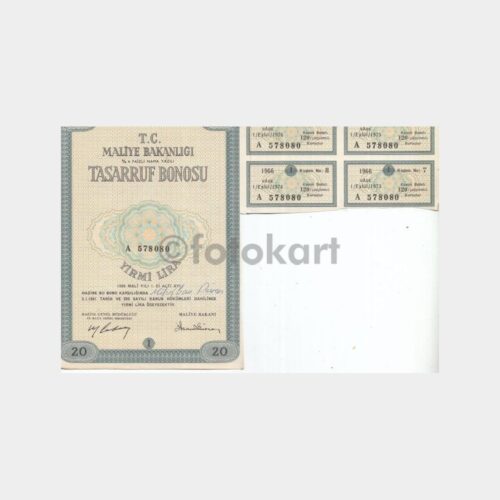1966 Tasarruf Bonosu (A-578080 Nolu 20 TL'lik)