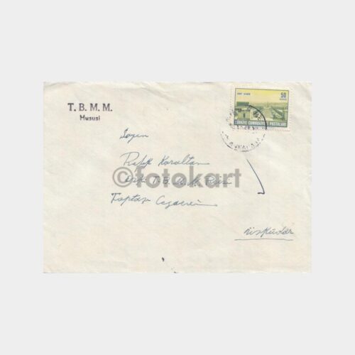 1961 Koraltan Adresli TBMM Damgalı Zarf