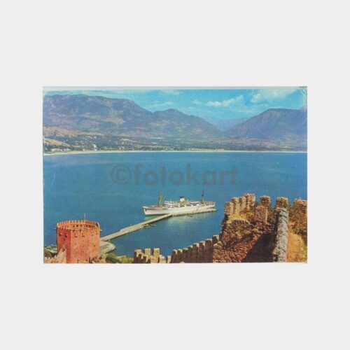 Alanya Kale Liman ve Vapur Görünüş Kartpostal