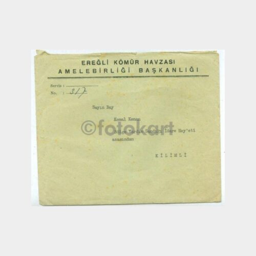 1960 Ereğli Kömür - Amele Birliği Başkan Zarfı