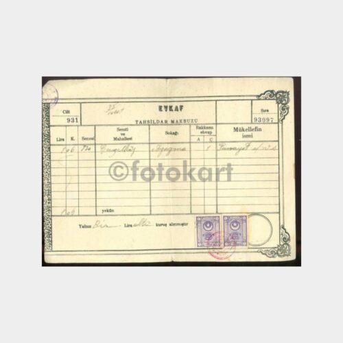1930 Çengelköy Vergi Makbuzu