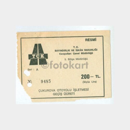 1970 Çukurova Otoyol Bileti