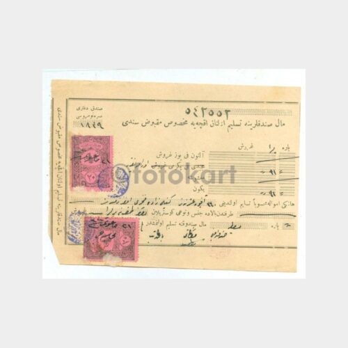 1922 Devair-i Resmiye 20 Para Çift Pullu Makbuz