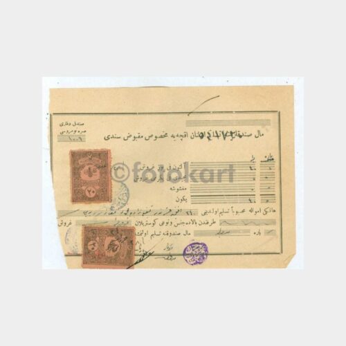 1922 Devair-i Resmiye 20 Para Çift Pullu Makbuz