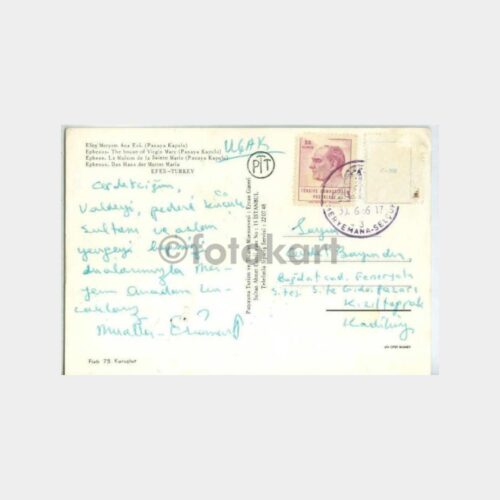 1966 Meryemana Selçuk Damgalı Kartpostal - Görsel 2