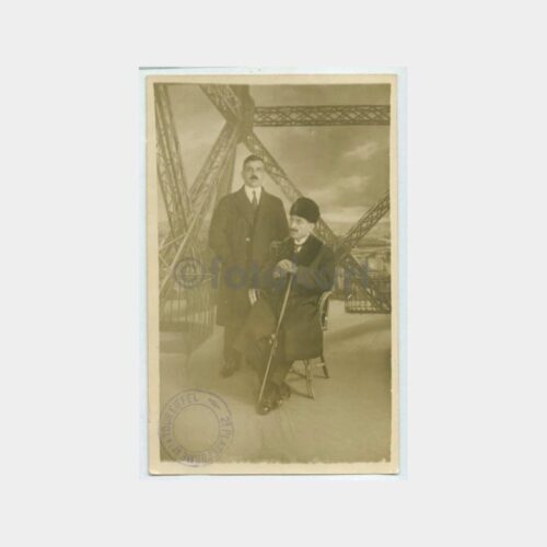 1925 Türk Baylar Eyfel Kulesi'nde - Eski Türkçe Yazı Fotoğraf