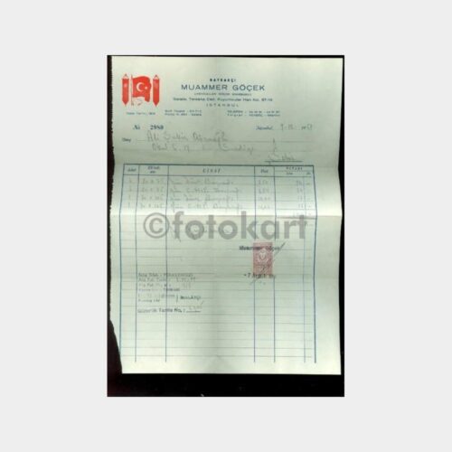 1959 Muammer Göçek - Bayrakçı Faturası