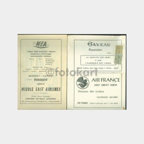 1954-1958 Filarmoni Konser Programı (3 Adet-Uçak Reklam) - Görsel 2