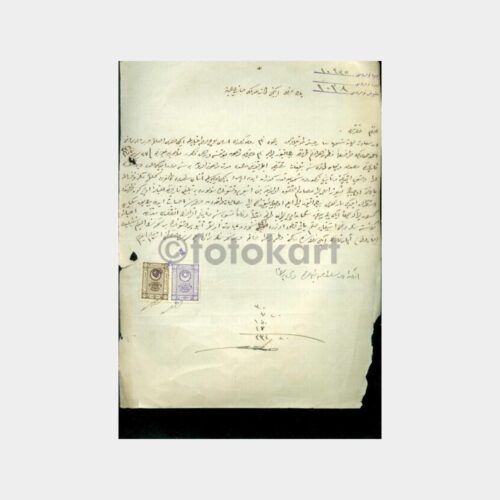 1926 Fiskal Pullu Eski Türkçe Sözleşme