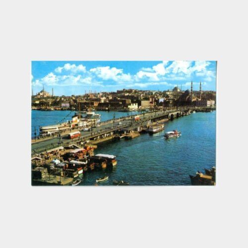 1968 Galata Köprüsü - Vapurlar Görünüş Kartpostal