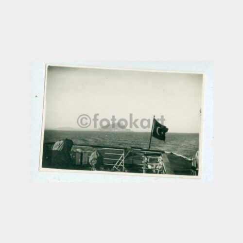 1949 Türk Bayraklı Vapur Güvertesi Fotoğraf