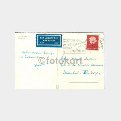 1965 Hollanda Den Haag - Uçak Damgalı Kart