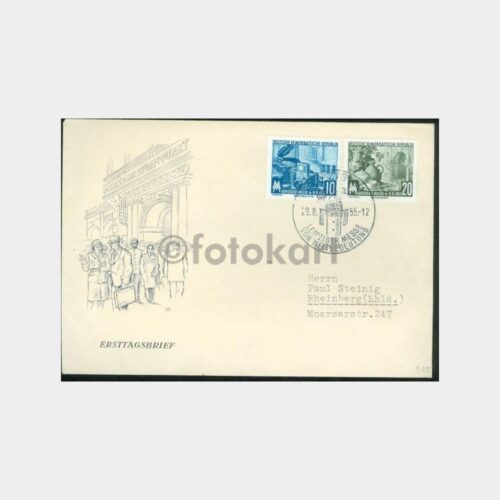 1955 Doğu Almanya - Leipzig Günü FDC
