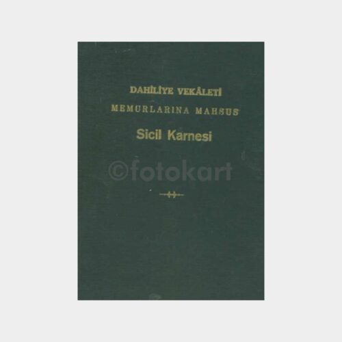 1932-1958 Dahiliye Vekaleti Memur Sicil Karnesi