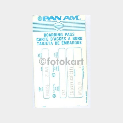Panam Havayolları Uçak Biniş Kartı