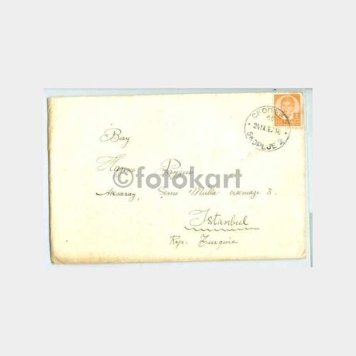 1937 Üsküp Damgalı Hazım Payzın Zarfı-Mektubu