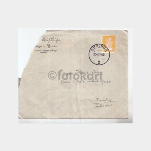 1948 Bursa Çekirge Posta Damgalı Zarf