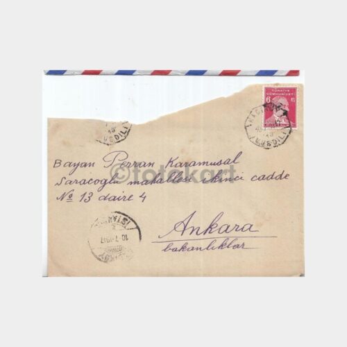 1947 Kadıköy Kuşdili Posta Damgalı Zarf