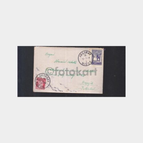 1941 Niğde Aksaray Posta Damgalı Zarf