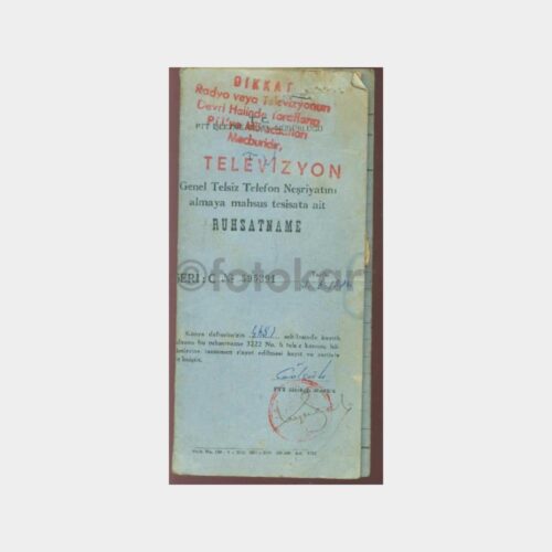 1974 Radyo TV Ruhsatnamesi (8 Adet Makbuzlu)