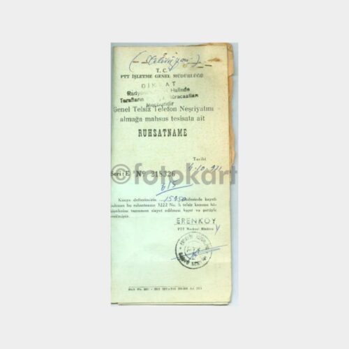 1971 Radyo TV Ruhsatnamesi (Gümrük Makbuzu)