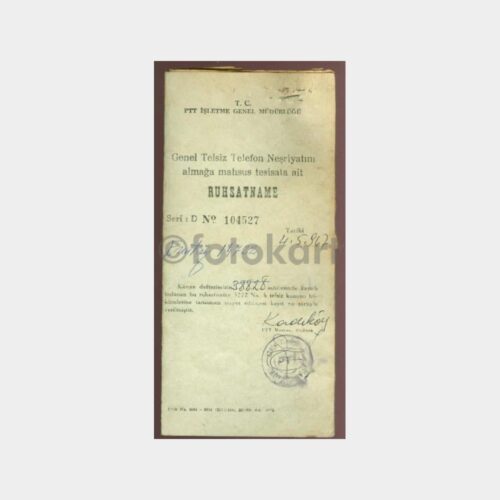 1967 Radyo Ruhsatnamesi (8 Adet Makbuzlu)