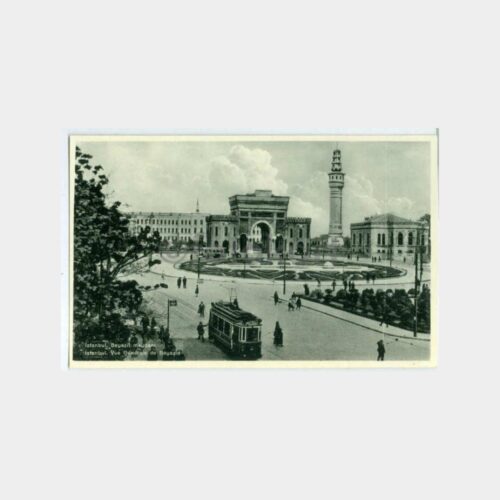 1928 Beyazıt Meydanı Tramvay Görünüş Kartpostal