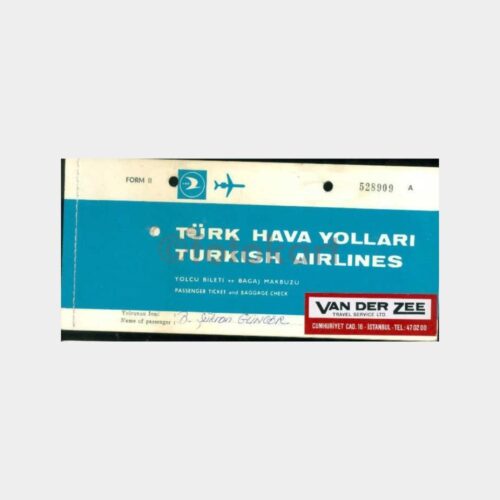 1971 Türk Hava Yolları Uçak Bileti