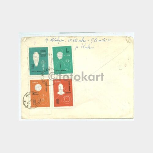 1964 Polonya - Uzay Çalışmaları Çok Pullu Zarf - Görsel 2