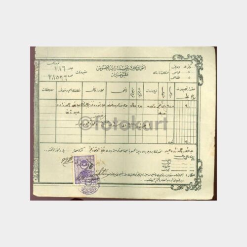 1926 Eski Türkçe Vergi Makbuzu