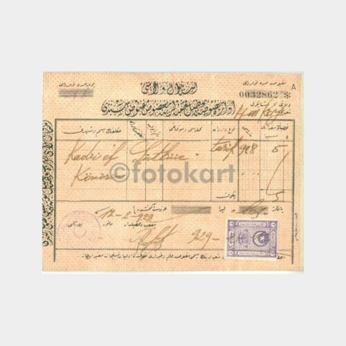 1929 Hasköy Sütlüce Vergi Makbuzu