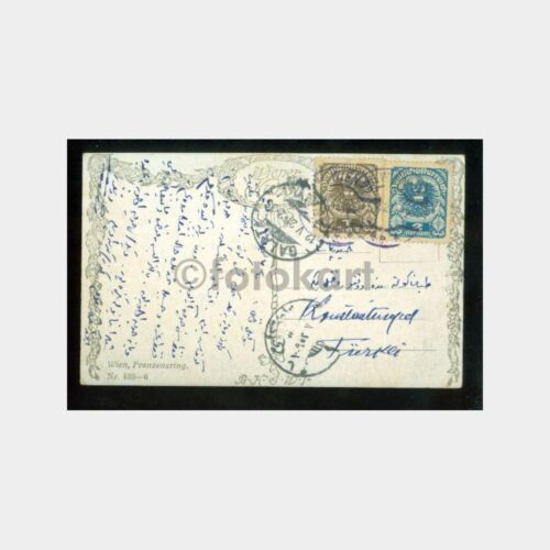 1921 Viyana Tablo - İstanbul Varışlı Kartpostal - Görsel 2