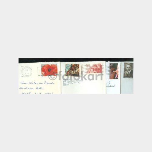 1996 ABD Pullu Damgalı 4 Adet Zarf