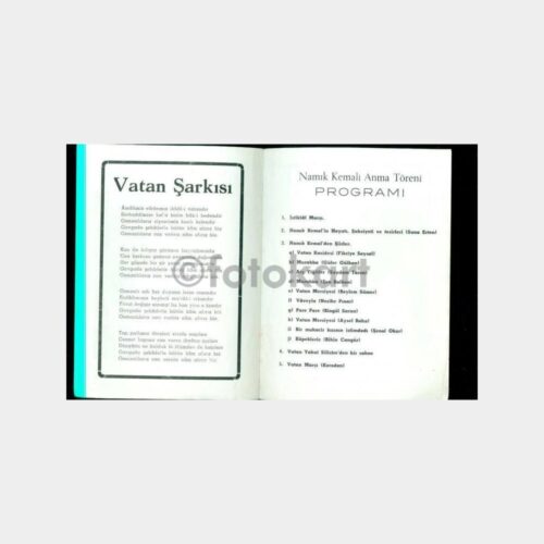 1954 Namık Kemal - Anma Töreni Programı
