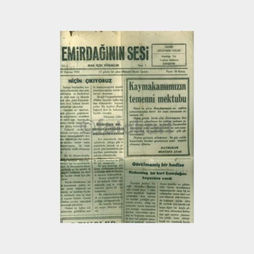 1953 Emirdağının Sesi No.1 Afyon Gazete