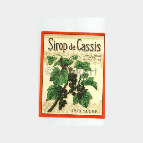 1950 Sirop de Cassis Etiket