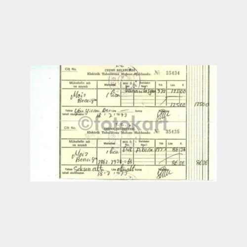 1973 Çeşme Belediyesi Ilıca Elektrik Faturası
