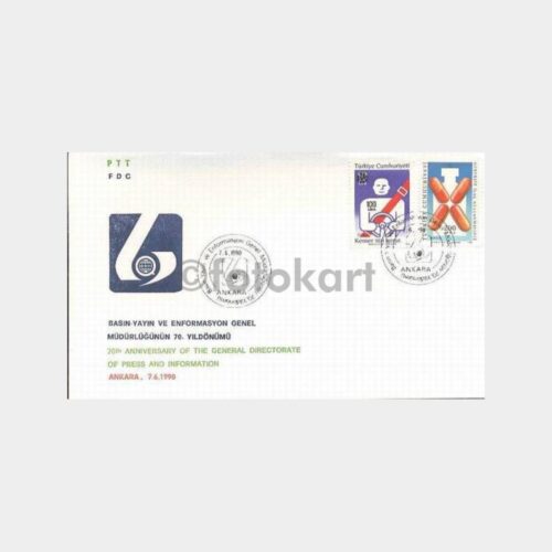 1990 Basın Yayın ve Enformasyon GM 70. Yılı FDC