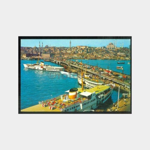 1974 Galata Köprüsü Vapur Görünüş Kartpostal