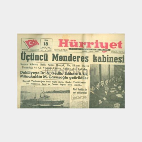 1954 Hürriyet Gazetesi (18.5.1954 Menderes Kabine)