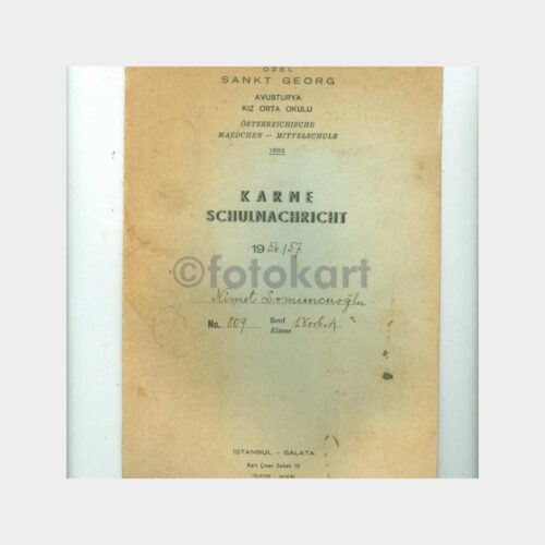 1956 Sankt Georg Avusturya Kız Lisesi Karne