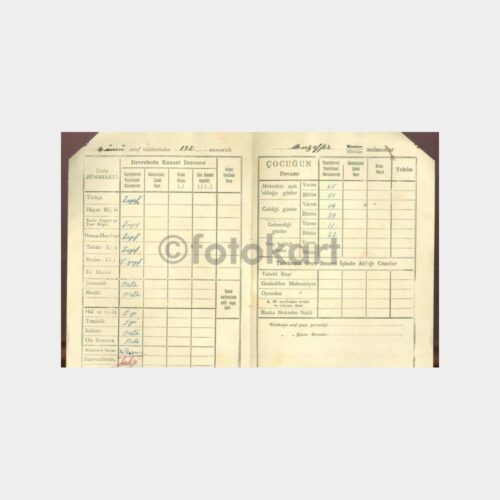 1932-33 İstanbul 45. Mektep Karnesi - Görsel 2