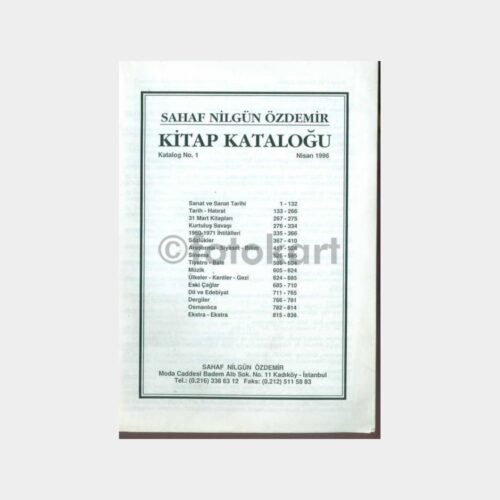 1996 Sahaf Nilgün Özdemir Müzayede Kataloğu