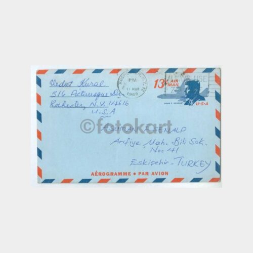 1968 Kennedy Pul Baskılı Hava Mektubu