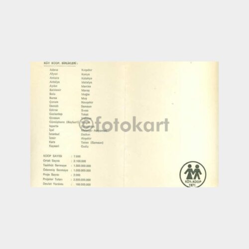 1974 Köy Kooperatif Kurultay Davetiyesi - Görsel 2
